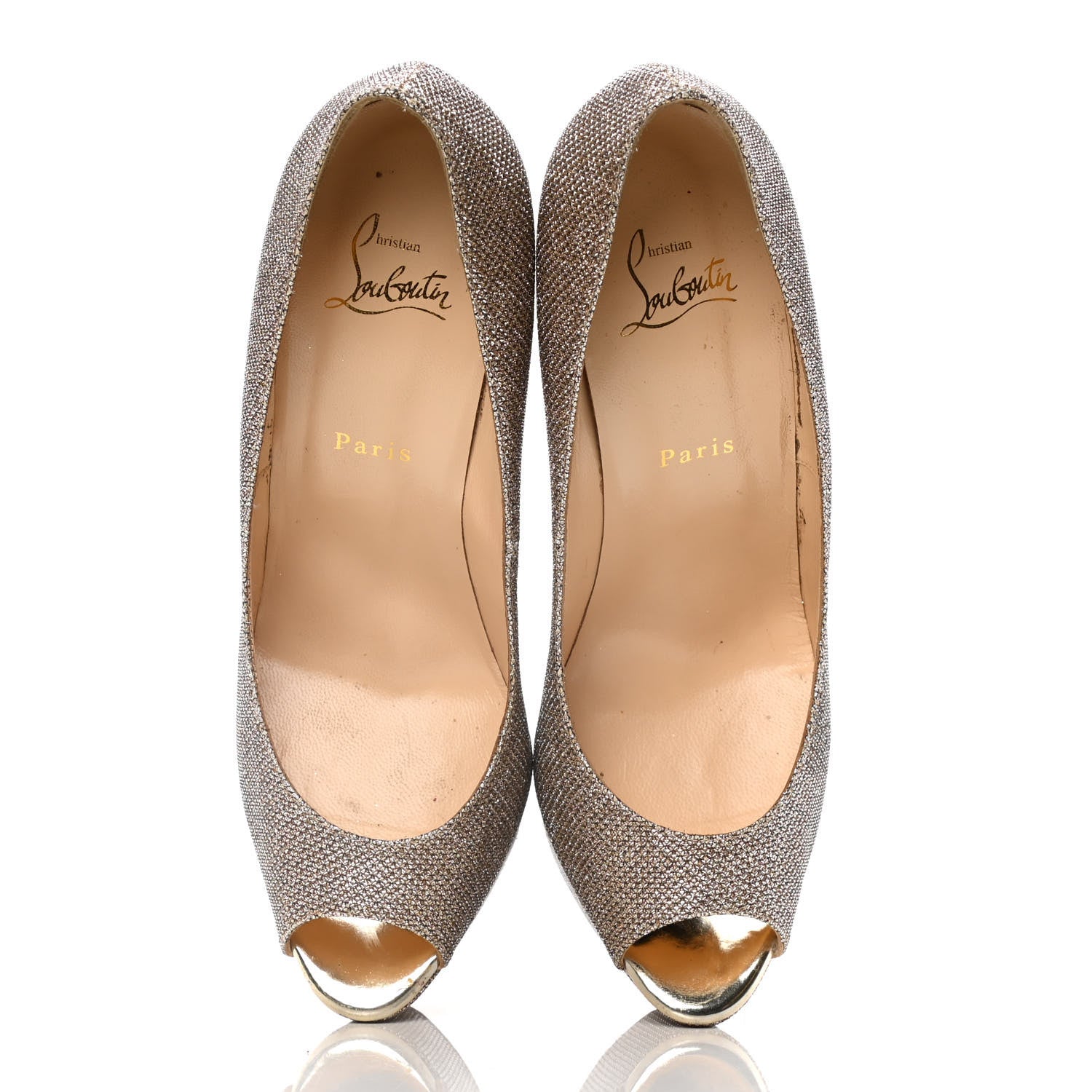 Christian Louboutin Glitter Fabric Altareva 160 Pumps 41 Gold 5 of 15