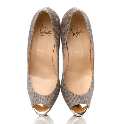 Christian Louboutin Glitter Fabric Altareva 160 Pumps 41 Gold 5 of 15
