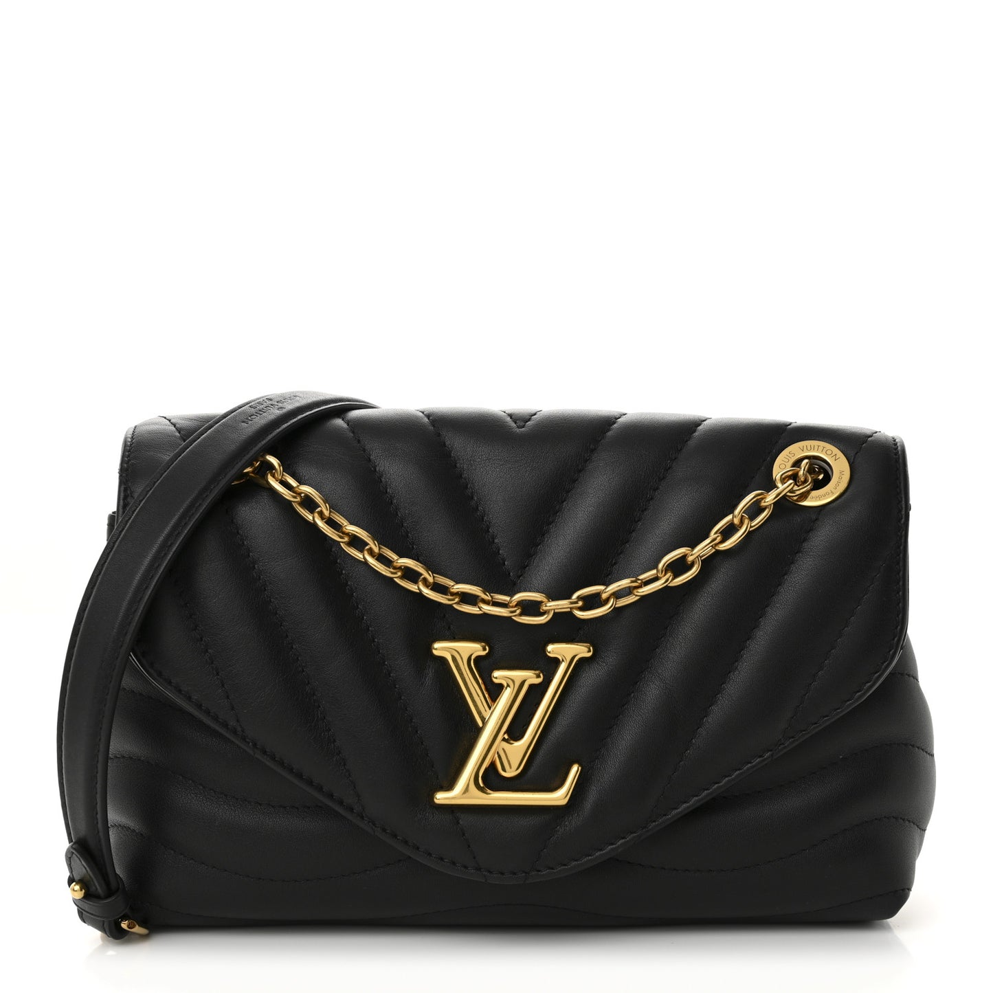 Calfskin LV New Wave Chain Bag Black