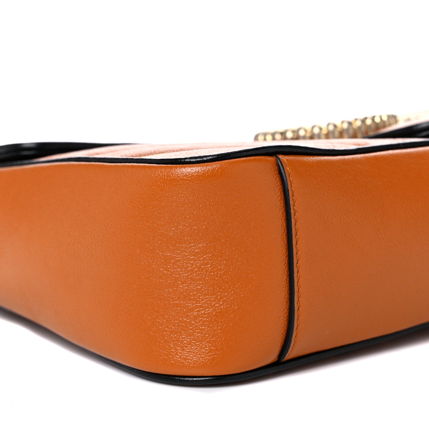 Gucci Azalea Calfskin Matelasse Diagonal Medium Torchon GG Marmont Shoulder Bag Cognac Black 8 of 11
