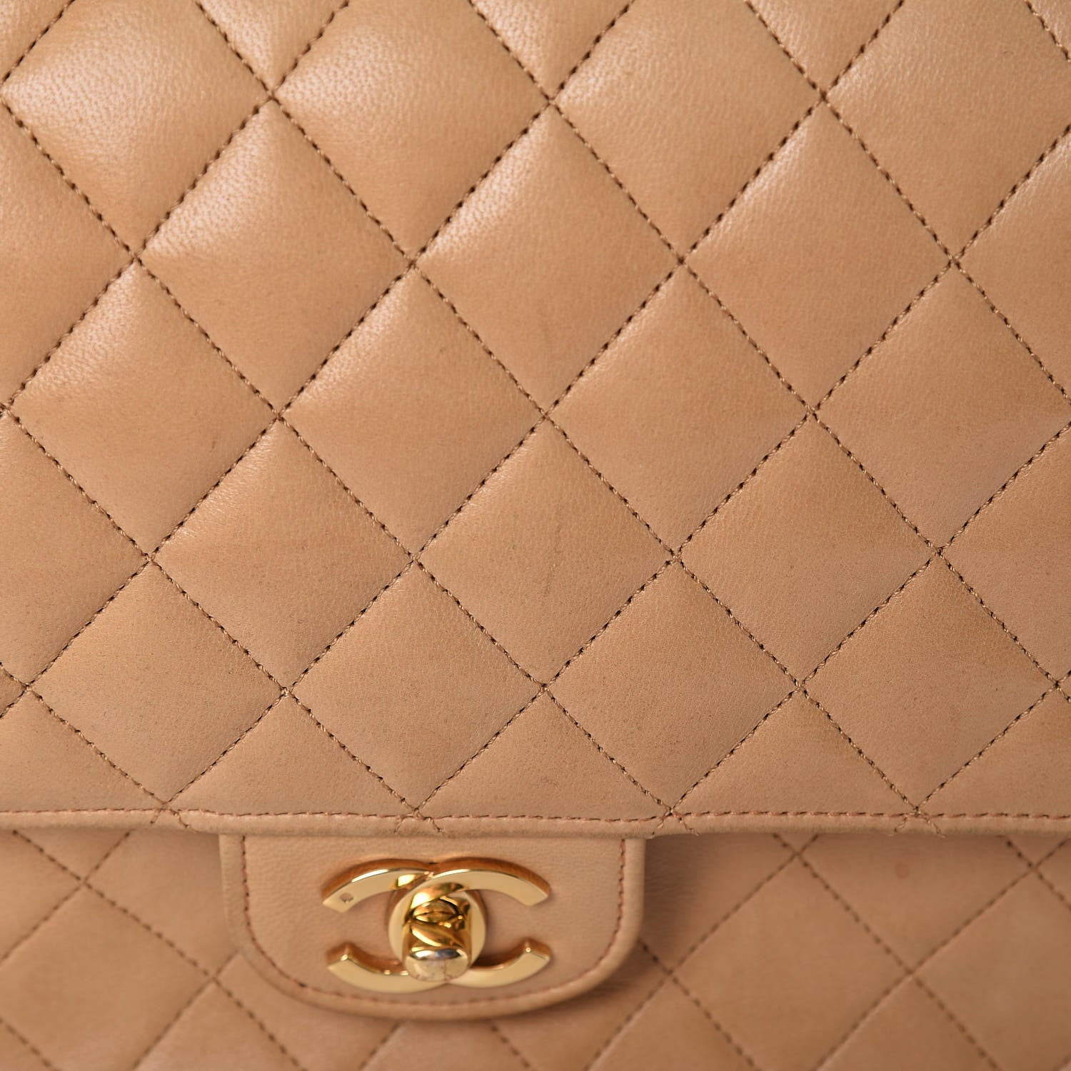 Chanel Lambskin Quilted Medium Bijoux Chain Double Flap Beige 13 of 28