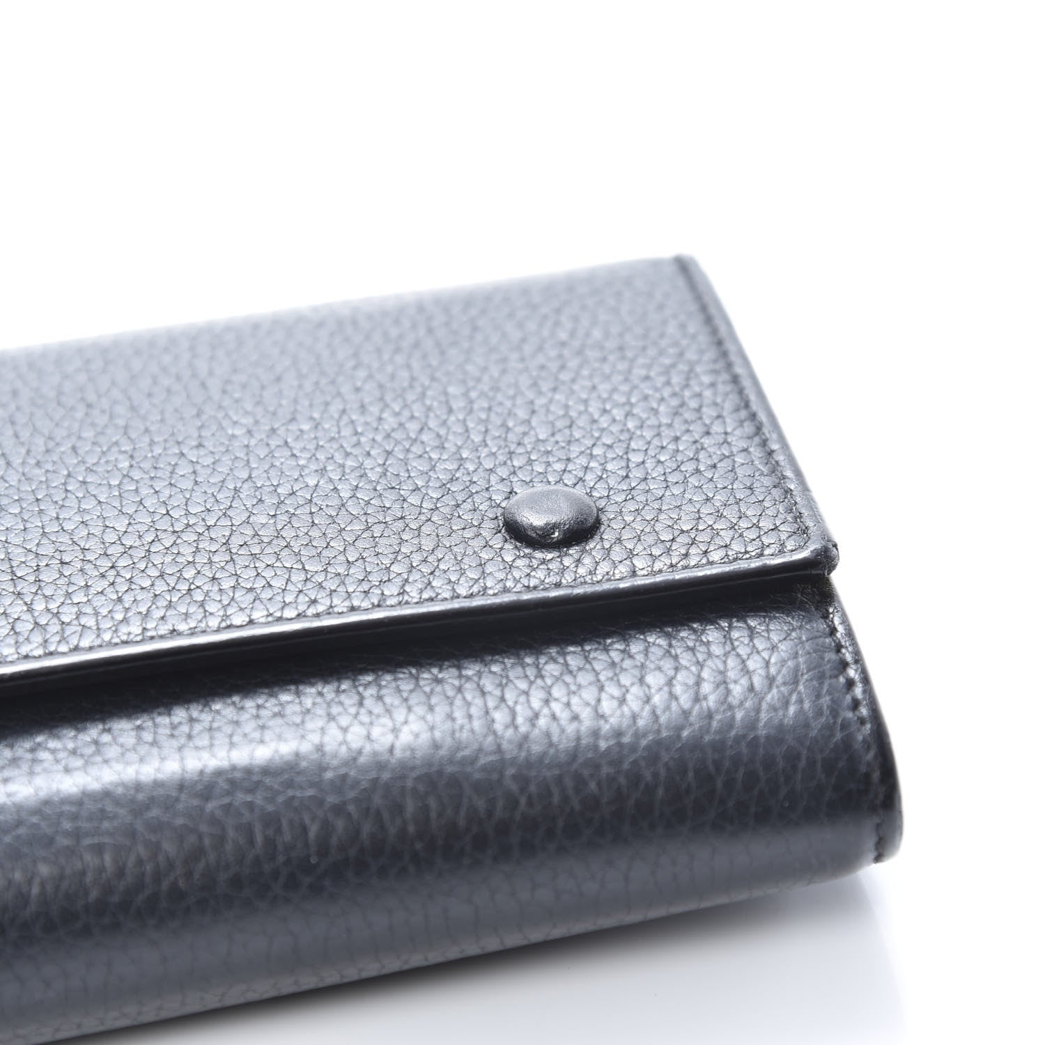 Celine Drummed Calfskin Large Multifunction Flap Wallet Black 12 of 12