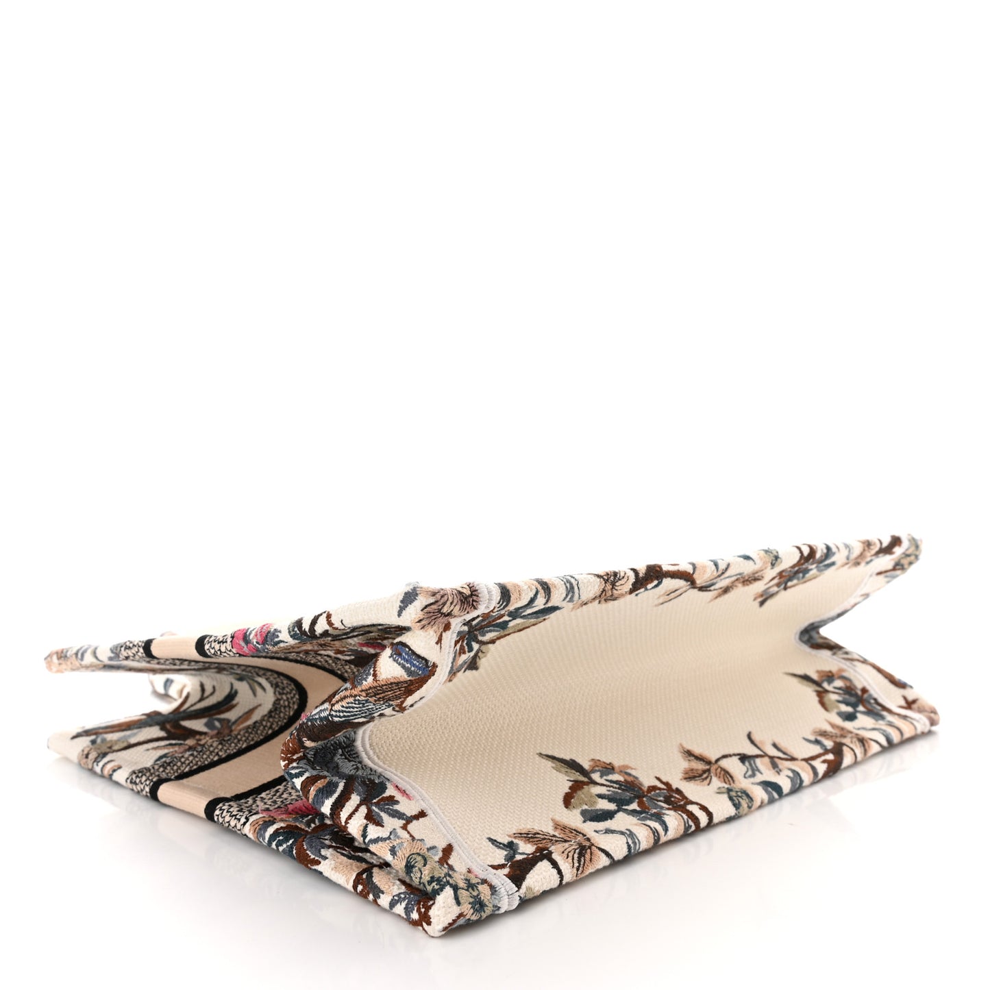 Canvas Embroidered Medium Jardin D'Hiver Book Tote Latte Multicolor