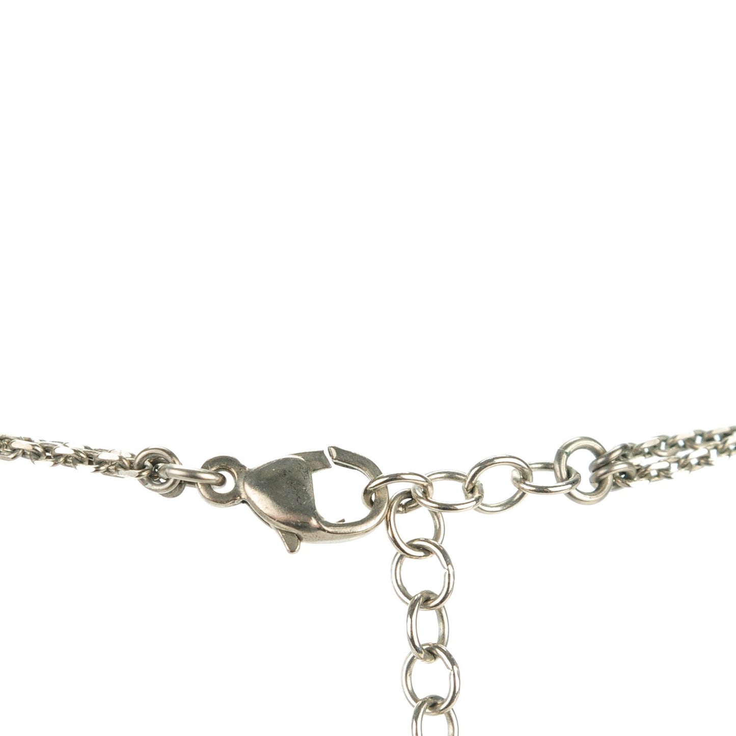 Baguette Crystal Beaded CC Necklace Black