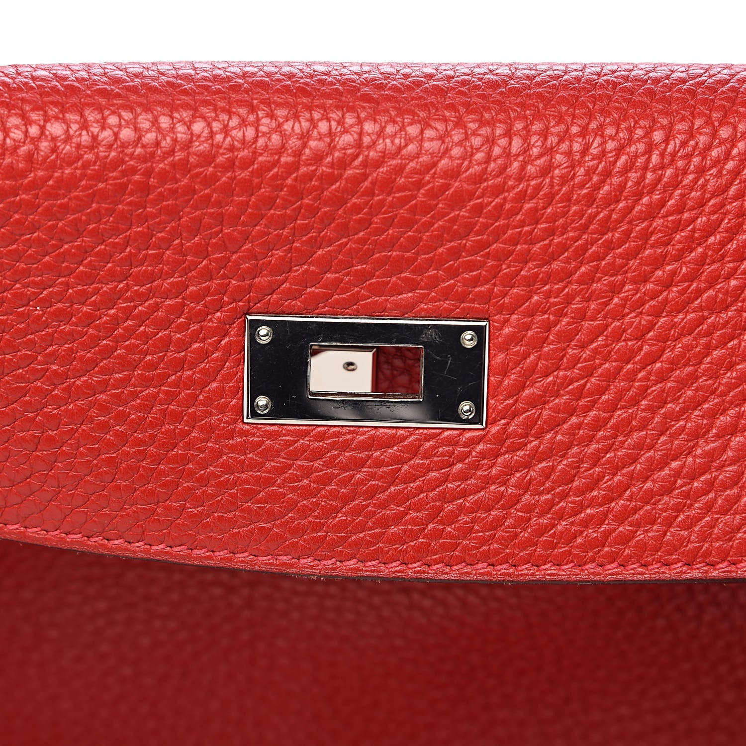 Hermes Taurillon Clemence Retourne Kelly 35 Rouge Garance 20 of 35