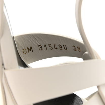 Saint Laurent Calfskin Tribute 75 Platform Sandals 38 White 9 of 11