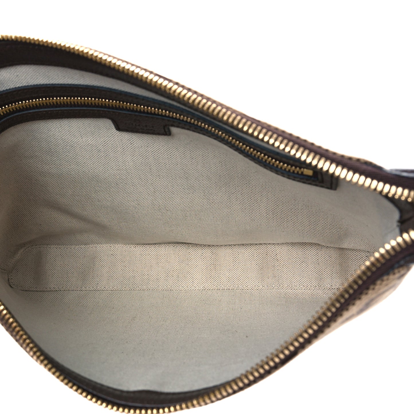Monogram Jumbo GG Textured Dollar Calfskin Web Wristlet Messenger Bag Camel Ebony New Acero