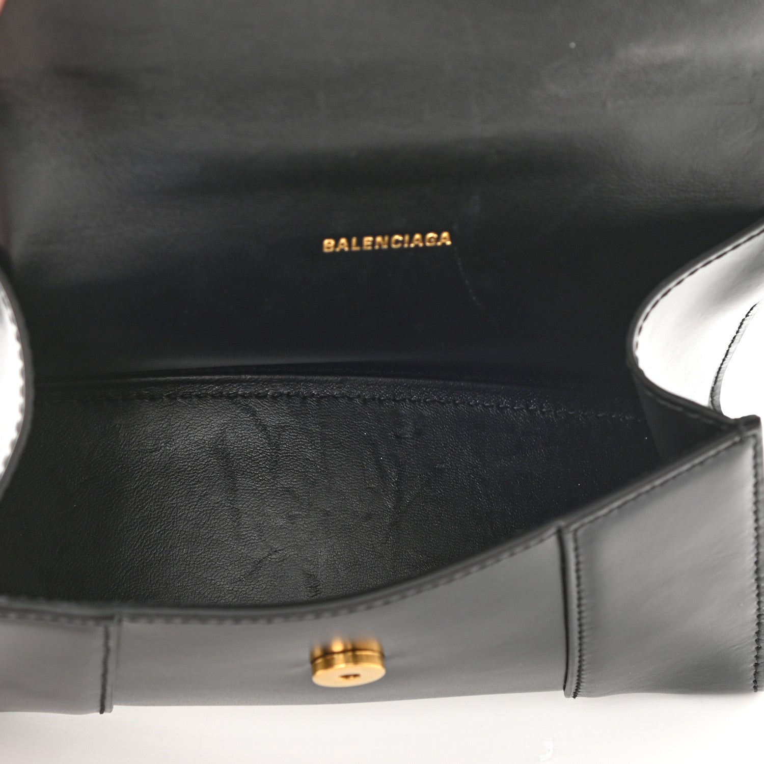 Balenciaga Shiny Box Calfskin Hourglass Top Handle Bag Mini Black 5 of 8