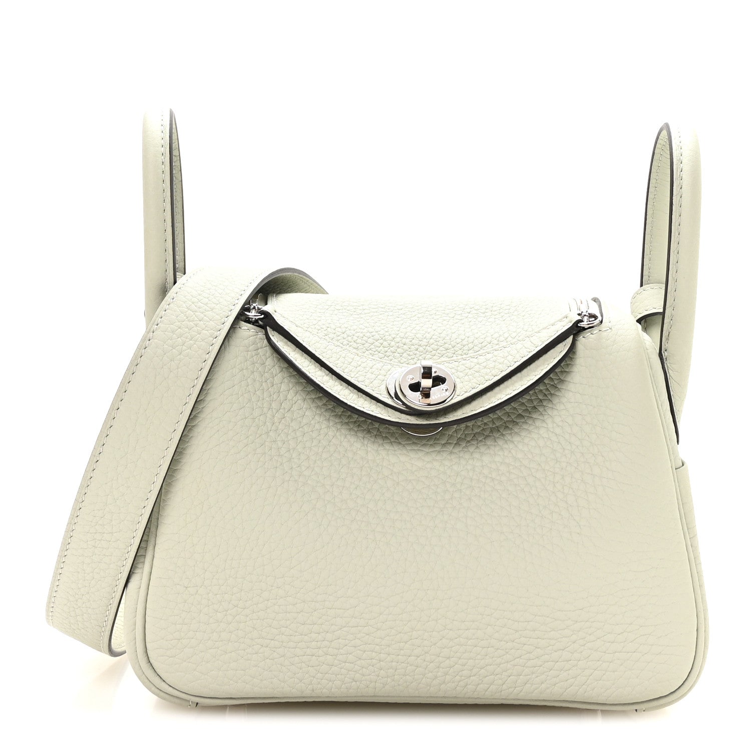 Hermes Taurillon Clemence Mini Lindy 20 Gris Neve 1 of 11
