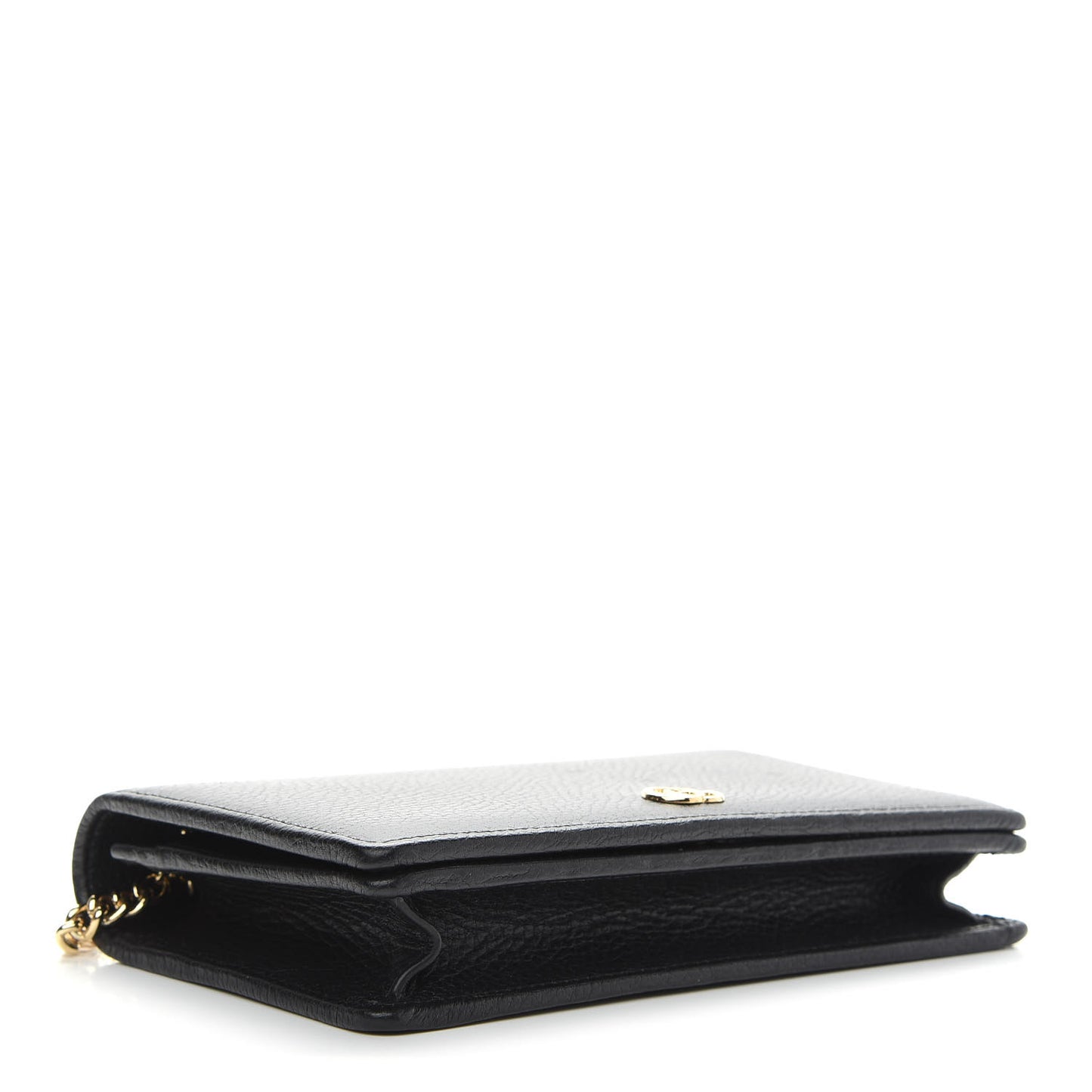 Calfskin Mini GG Marmont Chain Wallet Black
