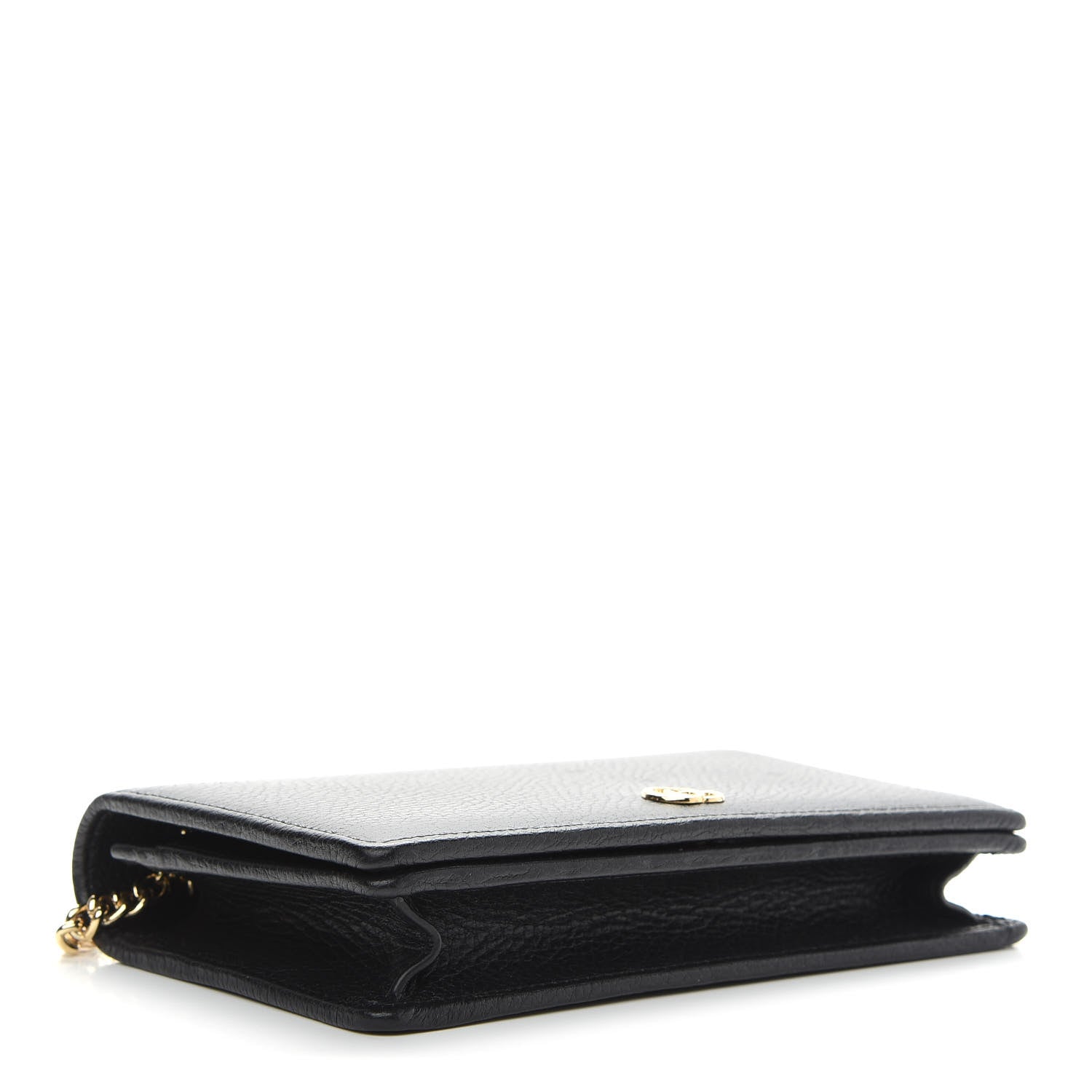 Gucci Calfskin Mini GG Marmont Chain Wallet Black 4 of 8