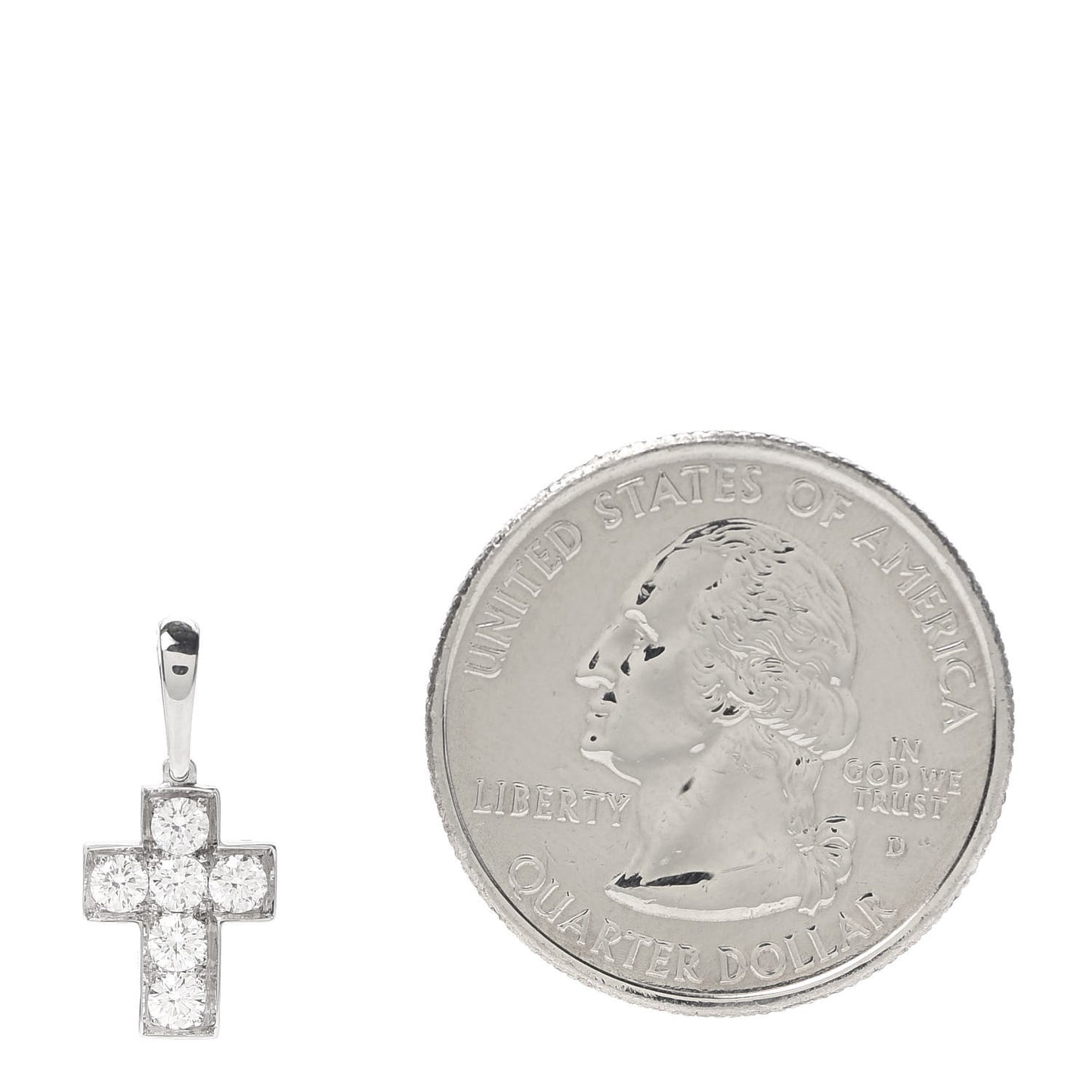 18K White Gold Diamond .30ctw Cross Charm Pendant