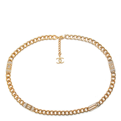 Chanel Crystal CC Cuba Chain Belt Gold 1 of 9