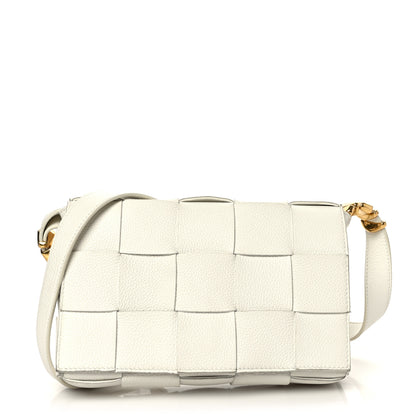 Bottega Veneta Grained Calfskin Maxi Intrecciato Cassette Crossbody Bag White 1 of 8