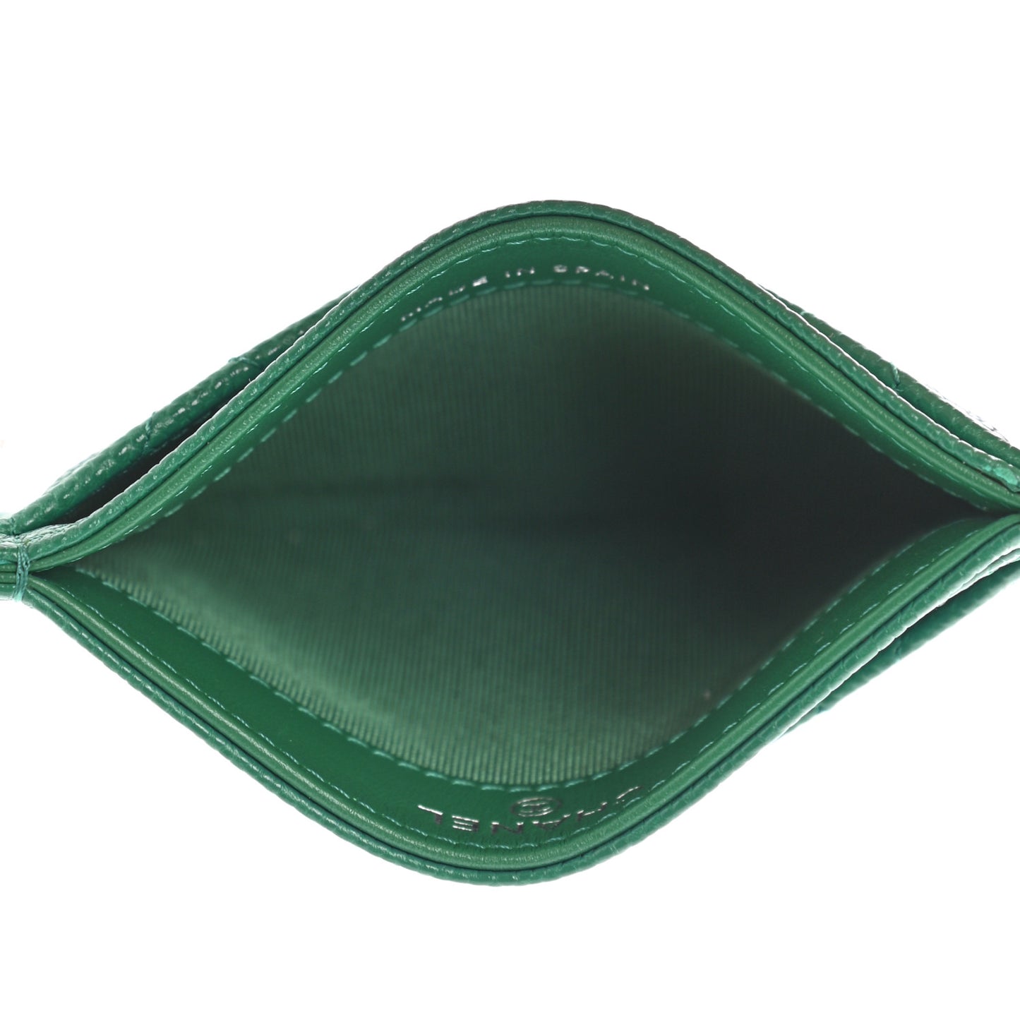 Caviar Quilted Card Holder Green