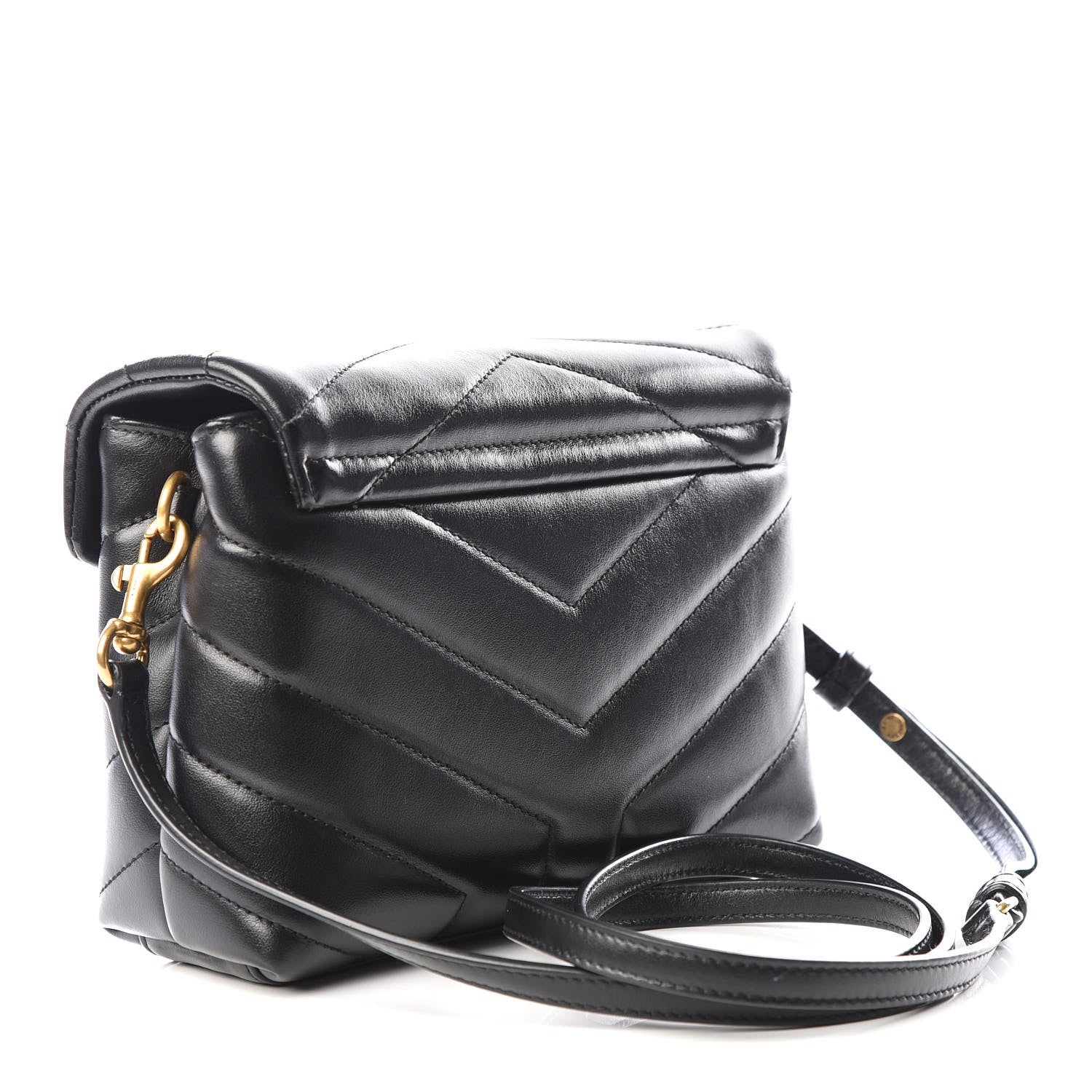 Saint Laurent Calfskin Y Quilted Monogram Toy Loulou Crossbody Bag Black 2 of 9