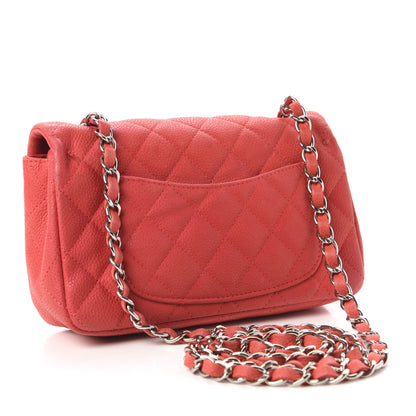 Chanel Iridescent Caviar Quilted Mini Rectangular Flap Dark Pink 3 of 12