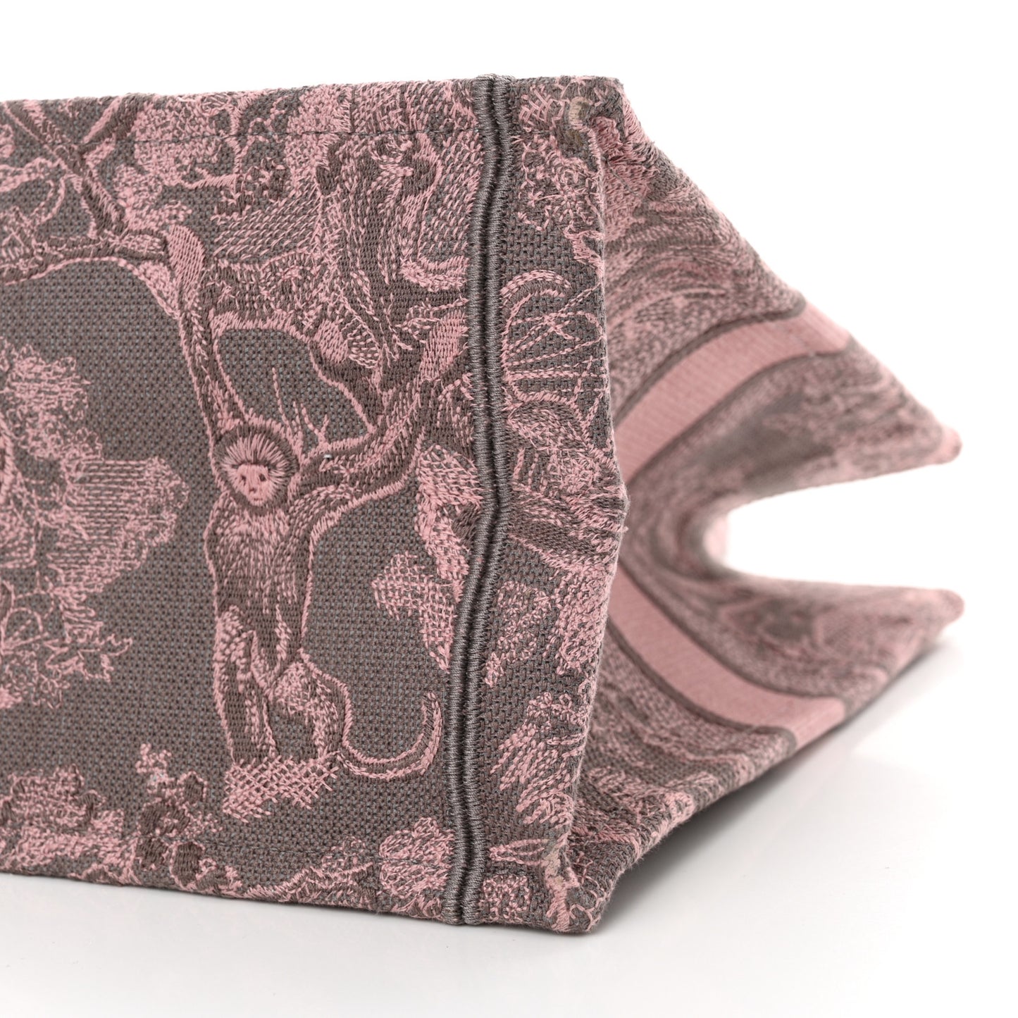 Canvas Embroidered Beverly Hills Medium Dioriviera Toile De Jouy Book Tote Pink Grey