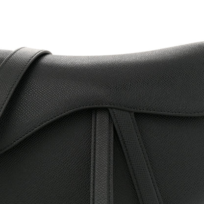 Christian Dior Grained Calfskin Saddle Bag With Strap Black 8 of 10