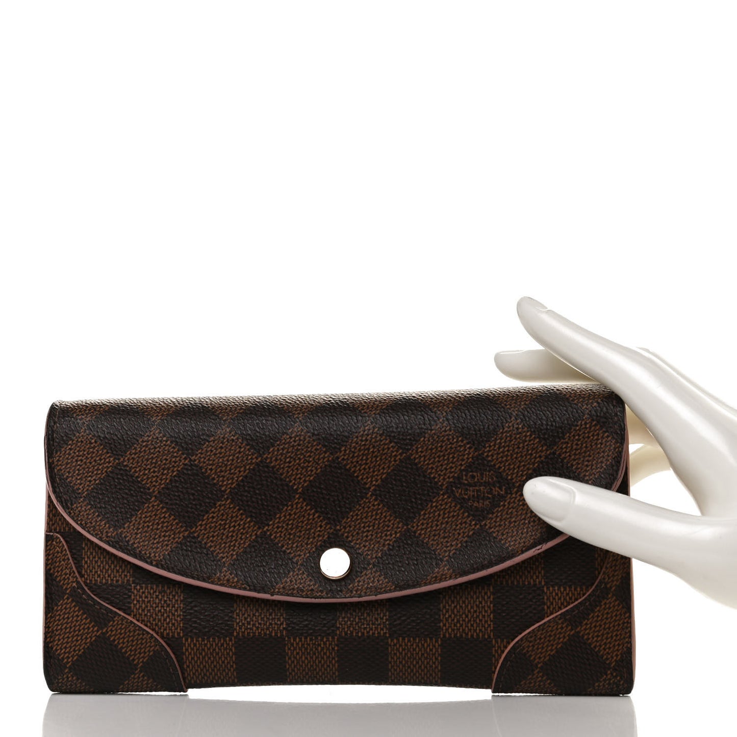 Damier Ebene Caissa Wallet Rose Ballerine