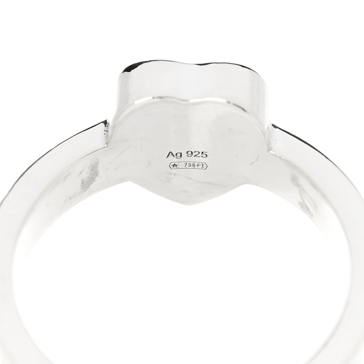 Gucci Sterling Silver Trademark Heart Ring 55 7.25 4 of 5