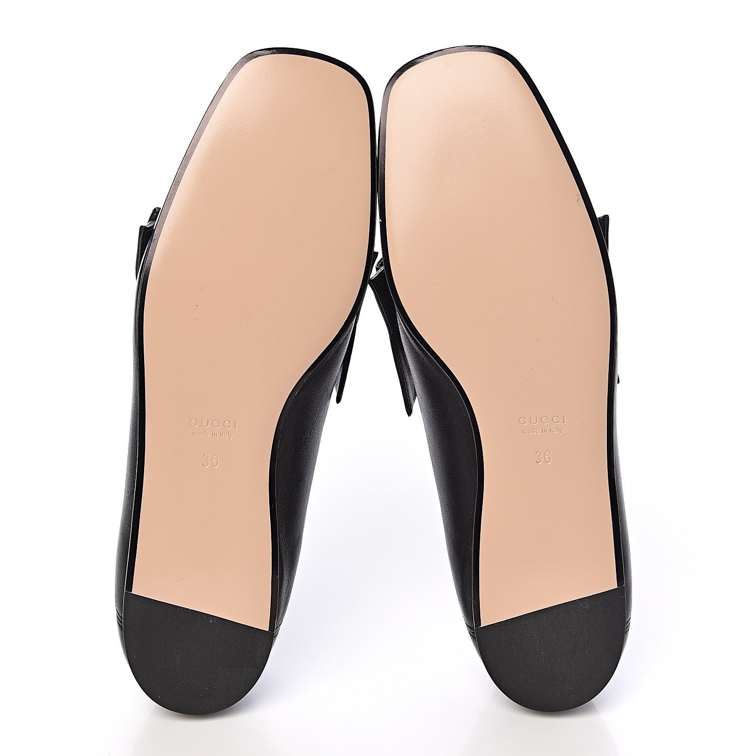 Gucci Calfskin Bow Ballet Flats 36 Black 5 of 9