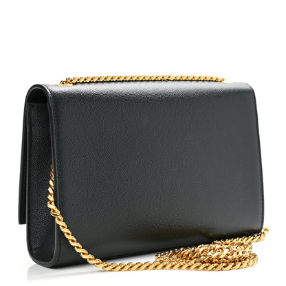 Saint Laurent Grain De Poudre Small Monogram Kate Satchel Teal Green 3 of 11