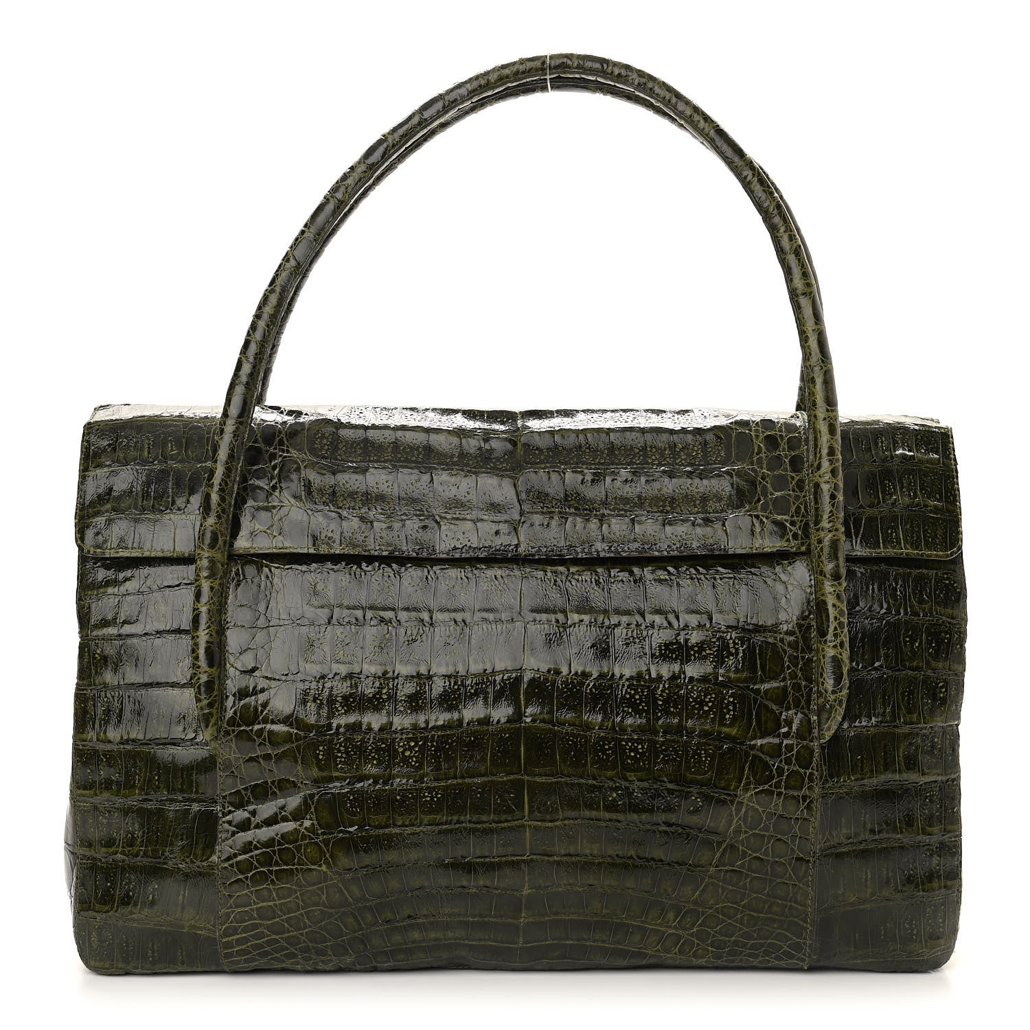 Nancy Gonzalez Crocodile Double Handle Satchel Green 1 of 12