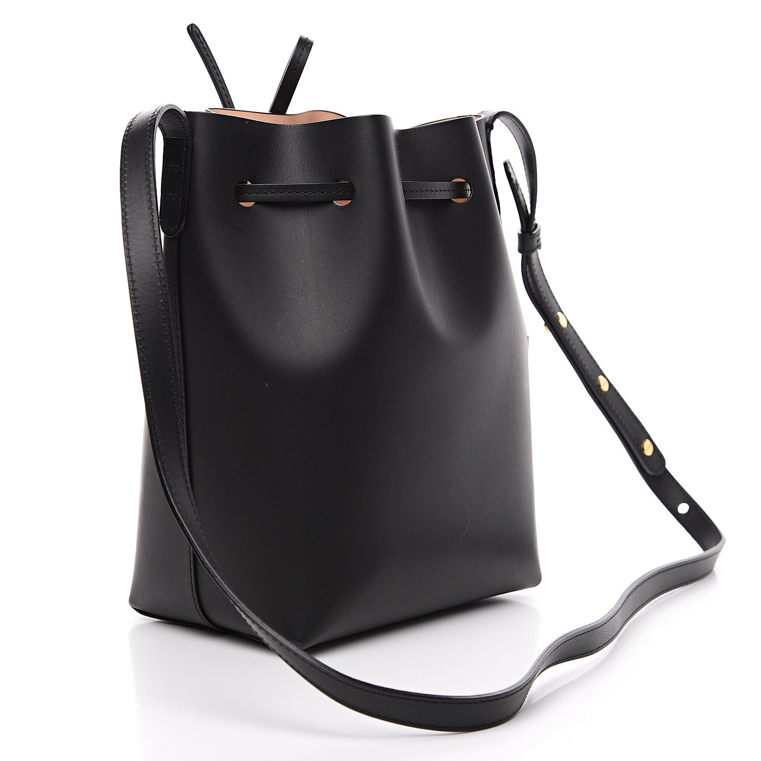 Mansur Gavriel Vegetable Tanned Calfskin Mini Bucket Bag Black Ballerina 2 of 7