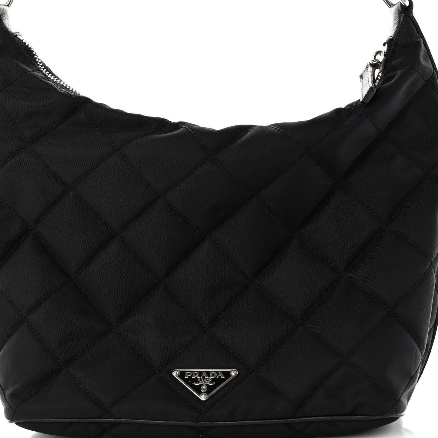 Tessuto Nylon Stitched Hobo Black