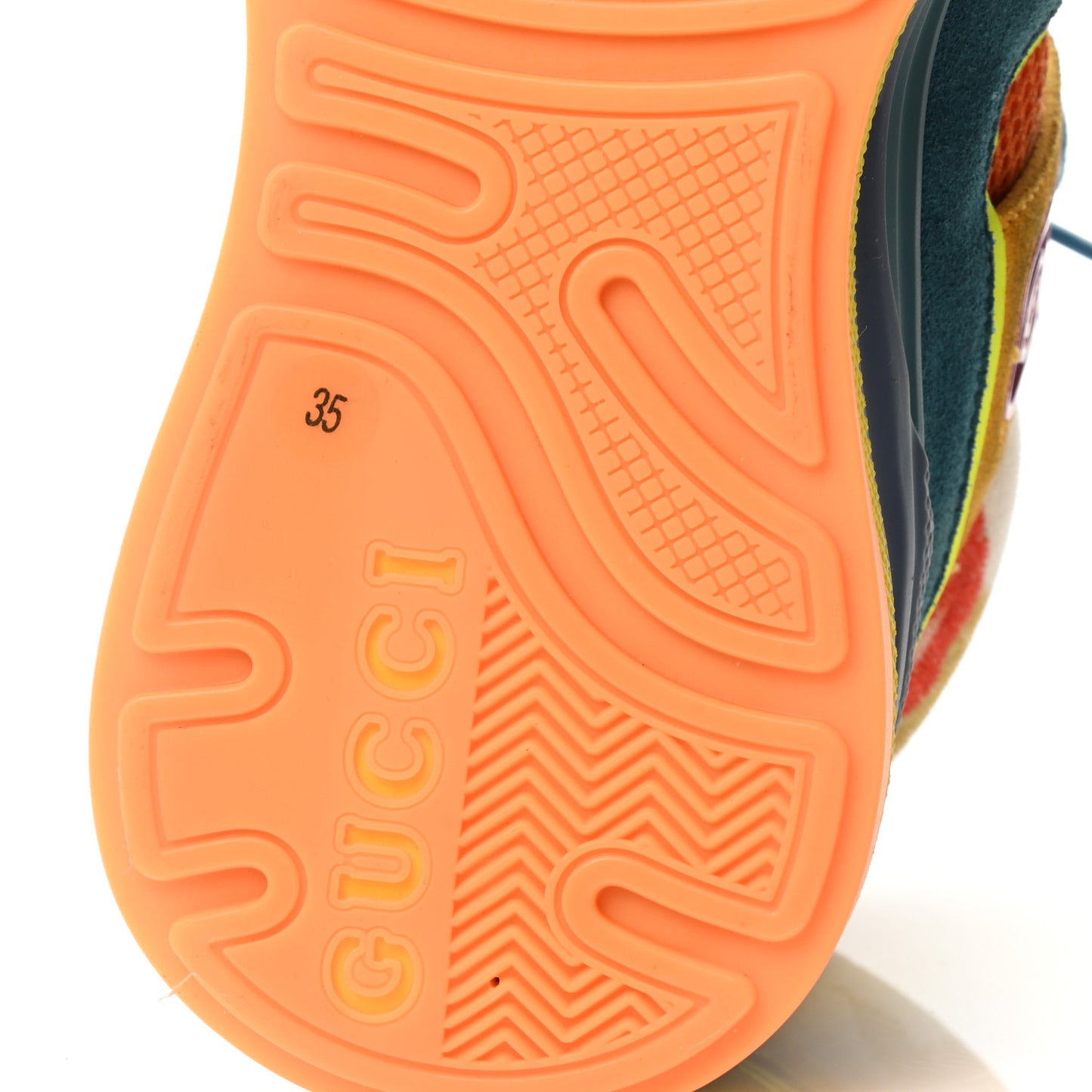 Suede Mesh Printed Womens Ultrapace Sneakers 35 Crop Zaffiro Neon Yellow