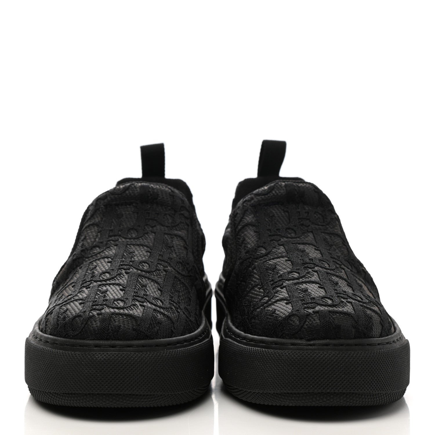 Christian Dior Shiny Technical Fabric Oblique Embroidered Womens Solar Slip On Sneakers 36.5 Black 2 of 8