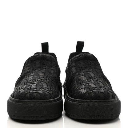Christian Dior Shiny Technical Fabric Oblique Embroidered Womens Solar Slip On Sneakers 36.5 Black 2 of 8