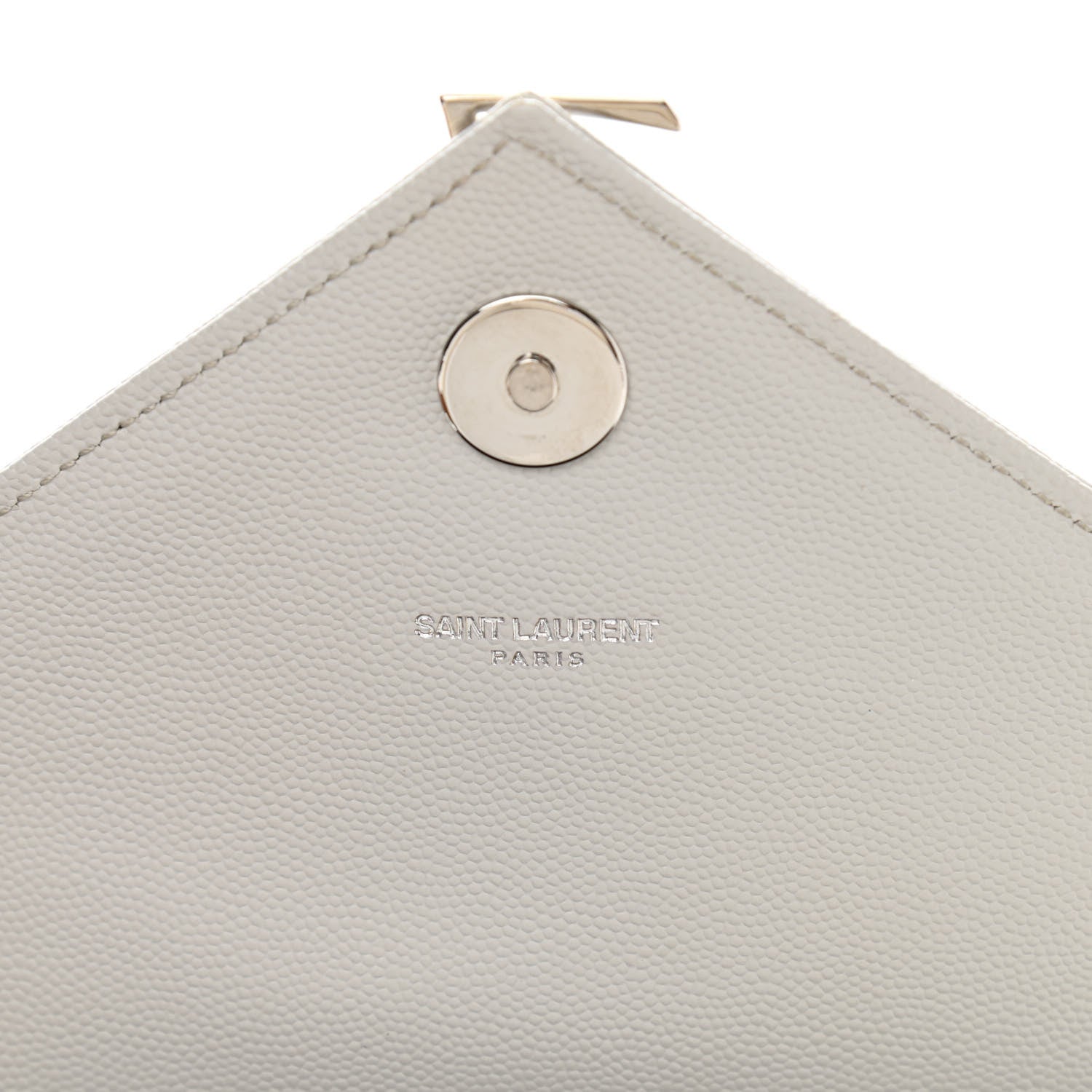Saint Laurent Grain De Poudre Matelasse Chevron Large Monogram Satchel Light Grey 10 of 11