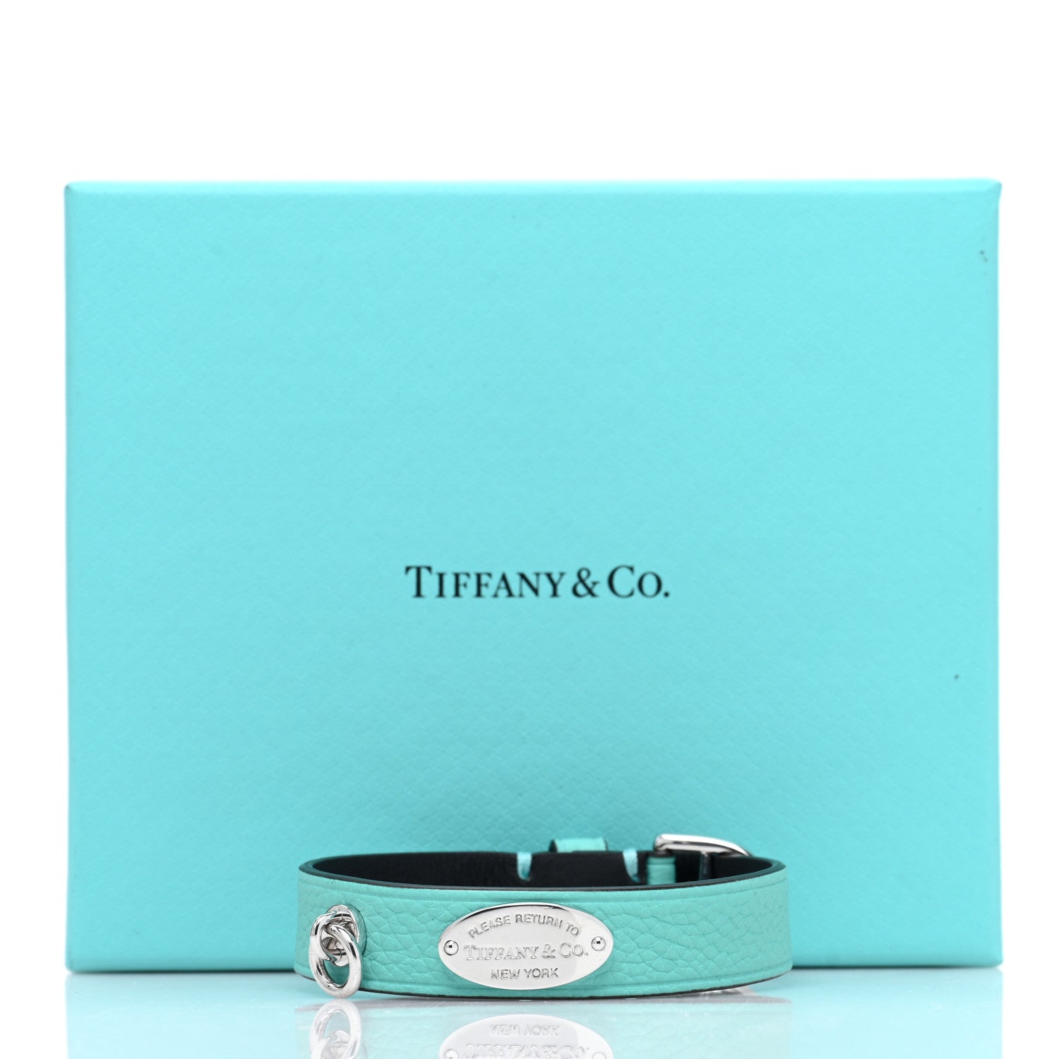 Tiffany Sterling Silver Leather Return to Tiffany Single Wrap Bracelet Blue 4 of 4