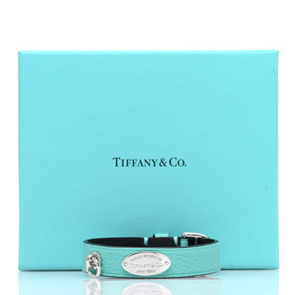 Tiffany Sterling Silver Leather Return to Tiffany Single Wrap Bracelet Blue 4 of 4