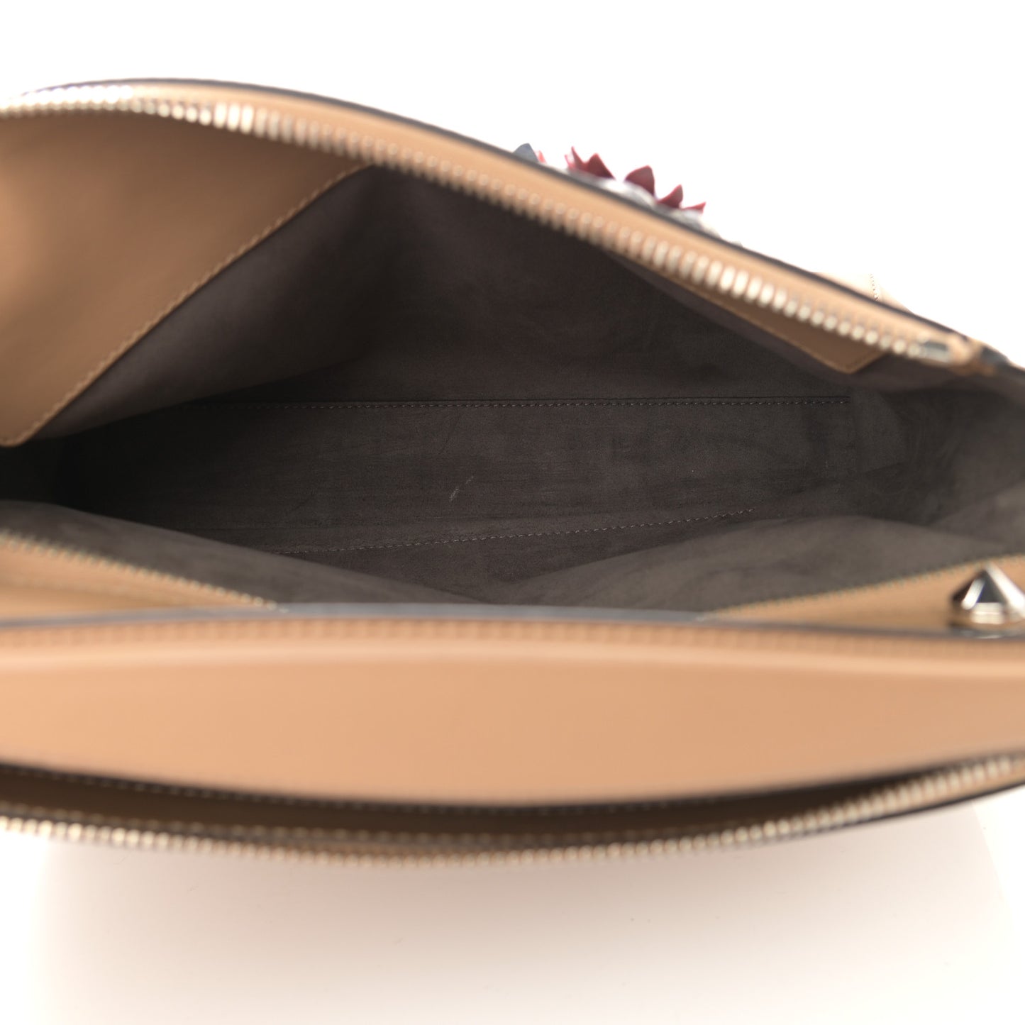 Calfskin Flowerland Studded Dotcom Satchel Cuoio Multicolor