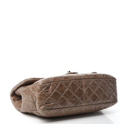 Chanel Glazed Calfskin Castle Rock Medium Flap Dark Beige 4 of 14