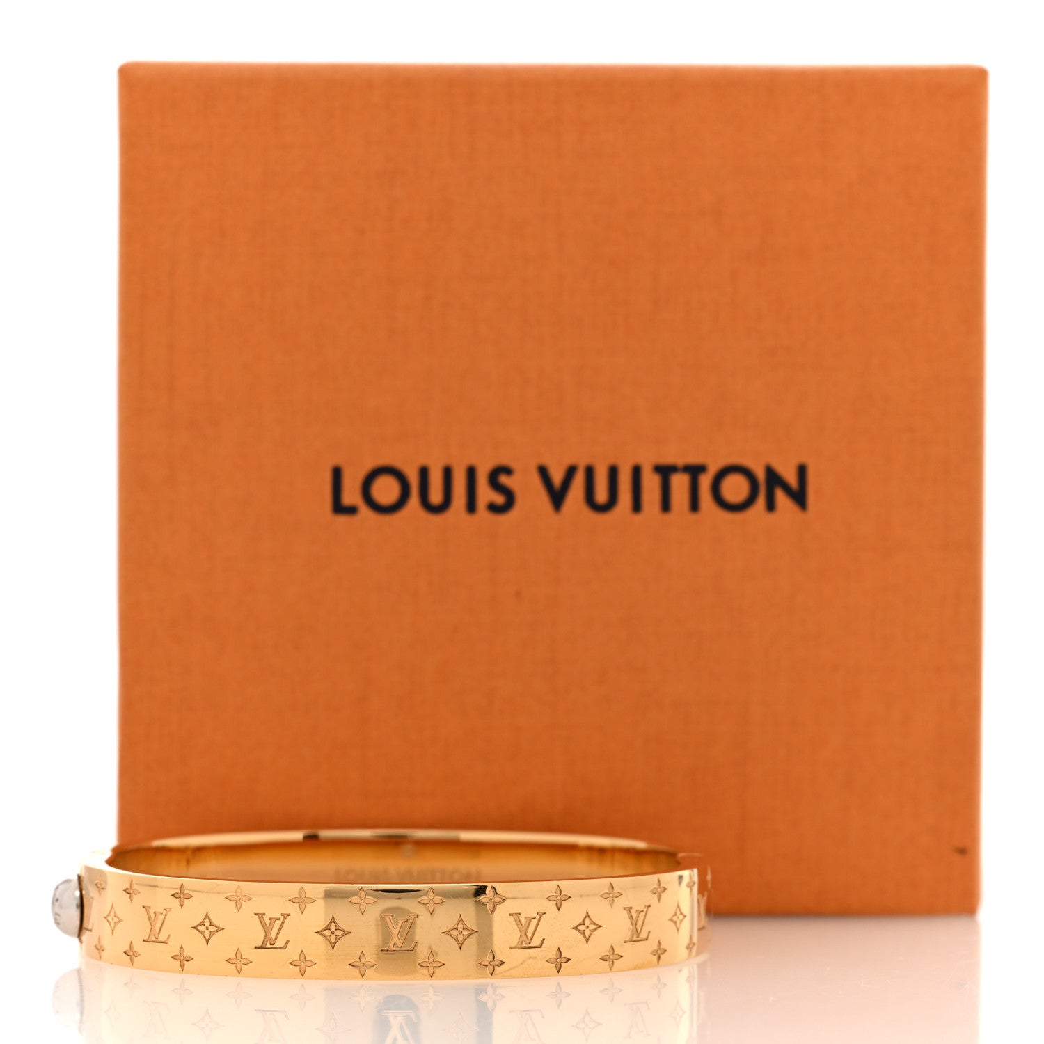 Louis Vuitton Brass Monogram Nanogram Cuff M  Gold 6 of 6