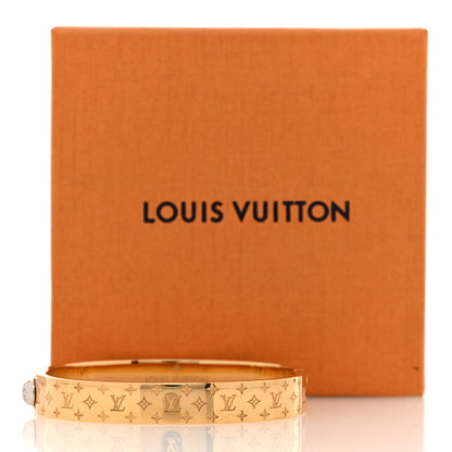 Louis Vuitton Brass Monogram Nanogram Cuff M  Gold 6 of 6