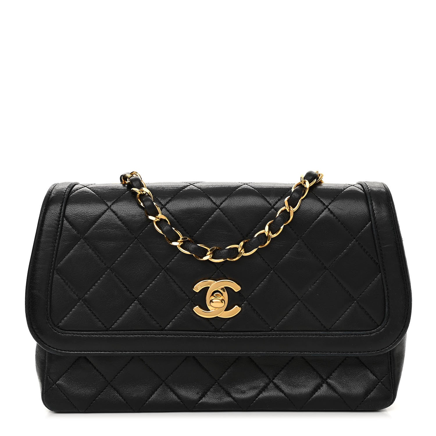 Chanel Lambskin Quilted Medium Single Flap Black 1 of 13