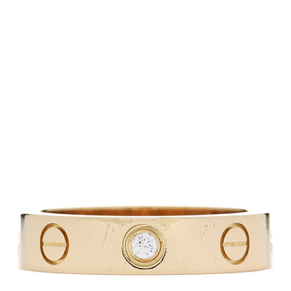 Cartier 18K Yellow Gold Diamond 4mm LOVE Wedding Band Ring 47 4 1 of 5