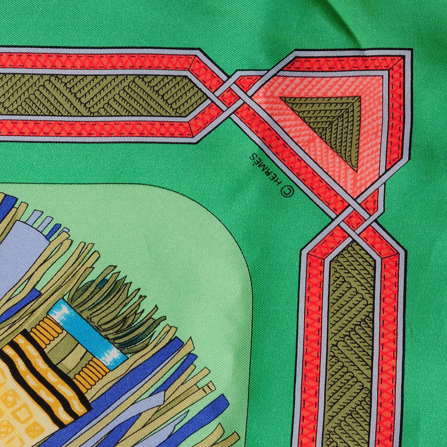 Hermes Silk Cuirs Du Desert Scarf 90 3 of 4