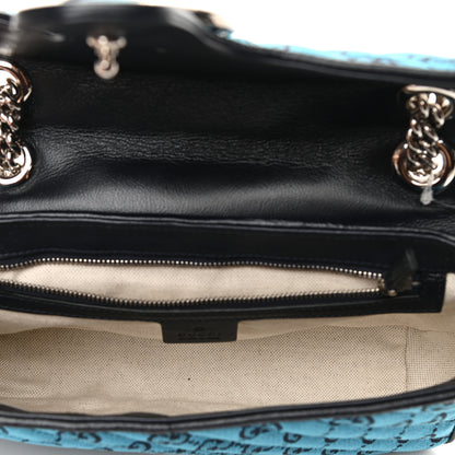 Gucci Monogram Multicolor Matelasse Diagonal Small GG Marmont Shoulder Bag Light Blue 5 of 10