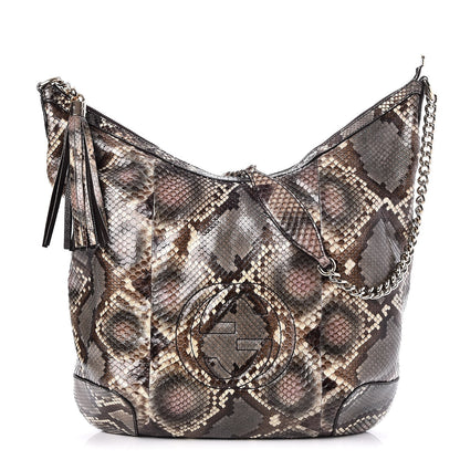 Gucci Python Medium Soho Chain Hobo Beige 1 of 7