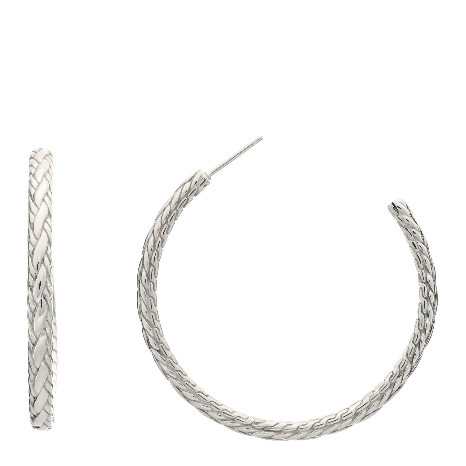 John Hardy Sterling Silver Kepang Medium Hoop Earrings 1 of 3