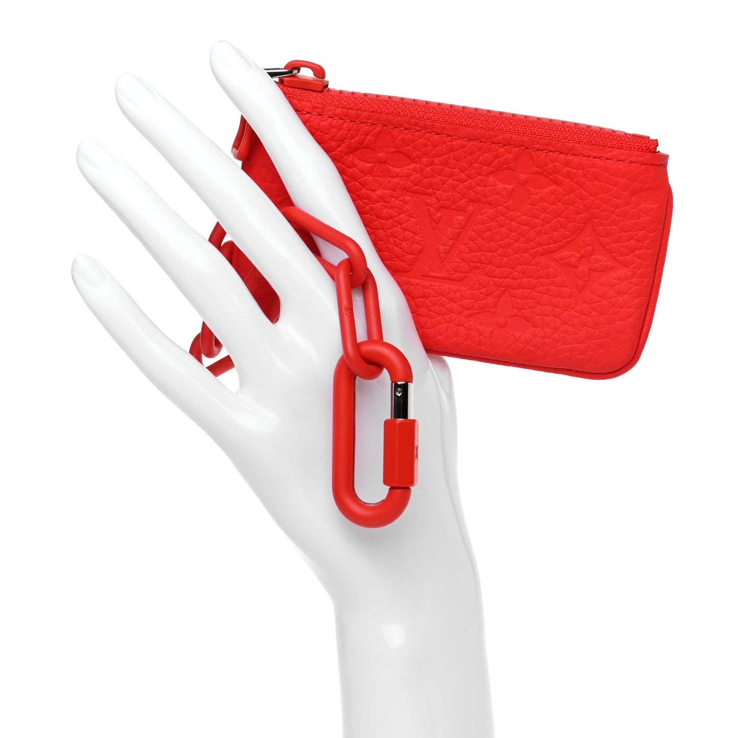 Taurillon Monogram Solar Ray Key Pouch Rouge