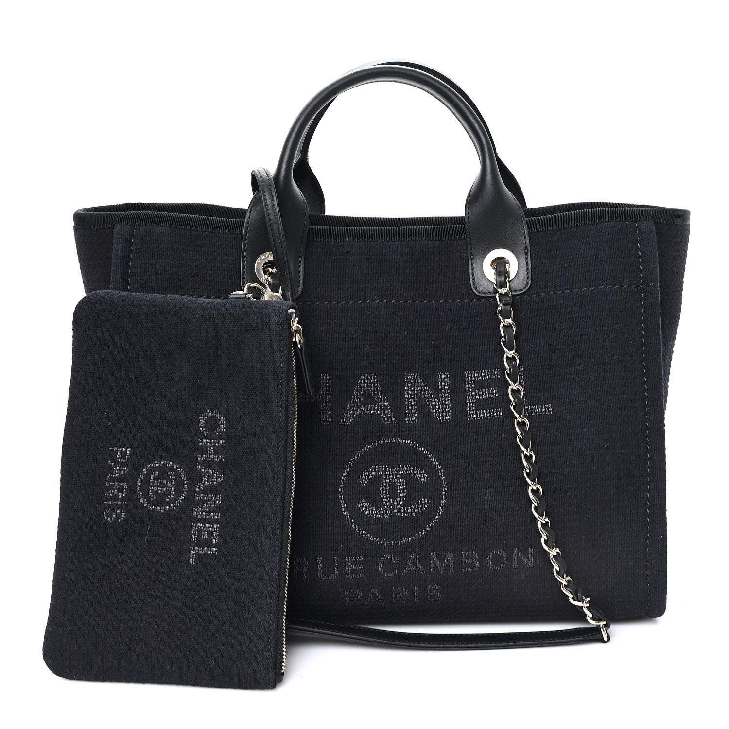 Chanel Mixed Fibers Small Deauville Tote Black 3 of 11
