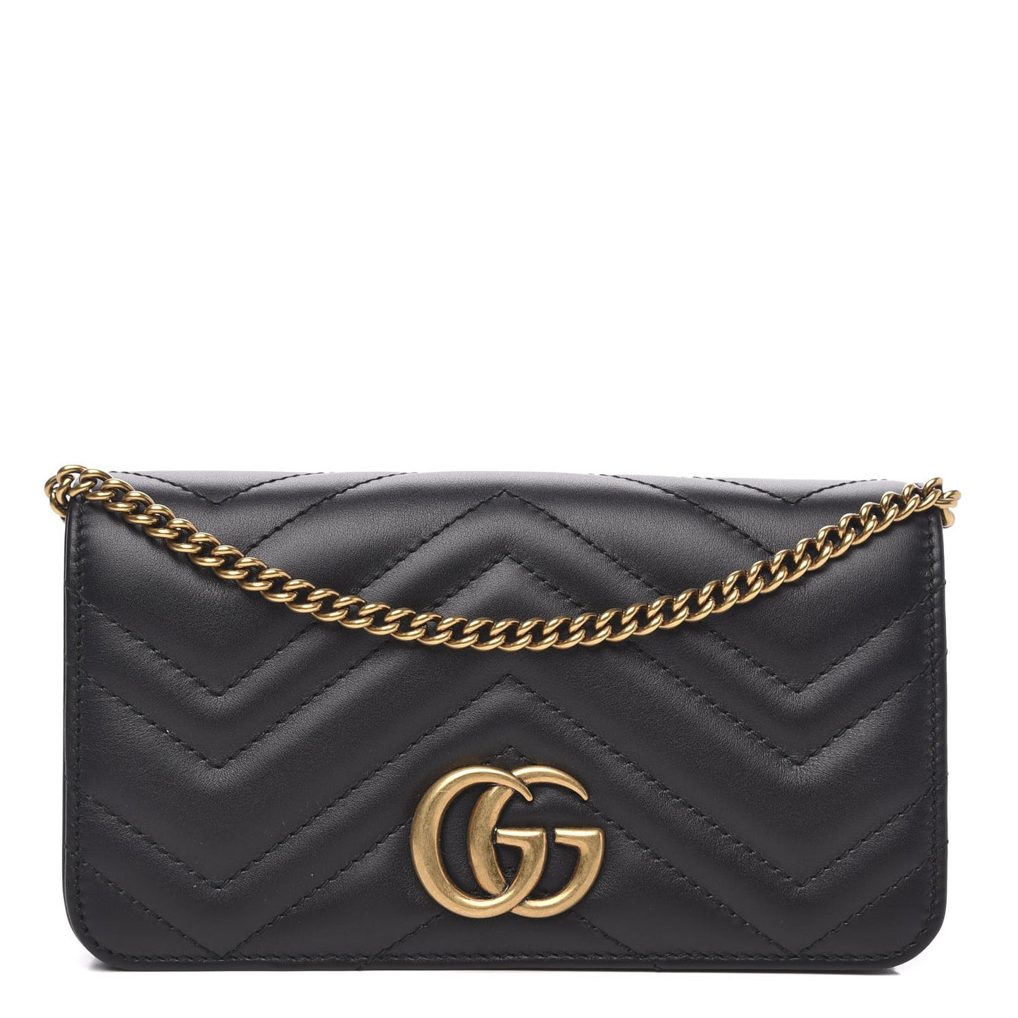 Calfskin Matelasse GG Marmont Mini Bag Black