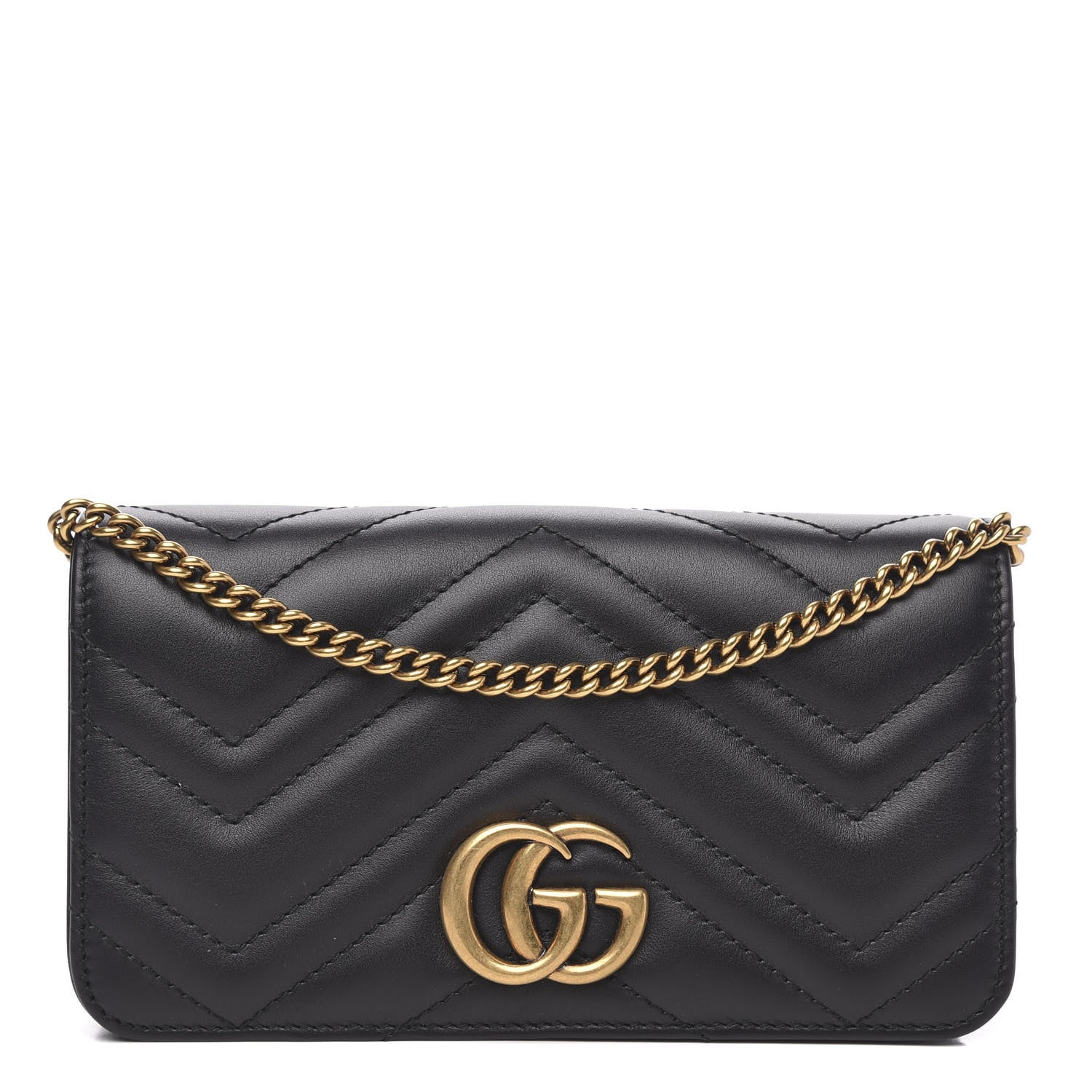 Gucci Calfskin Matelasse GG Marmont Mini Bag Black 1 of 13